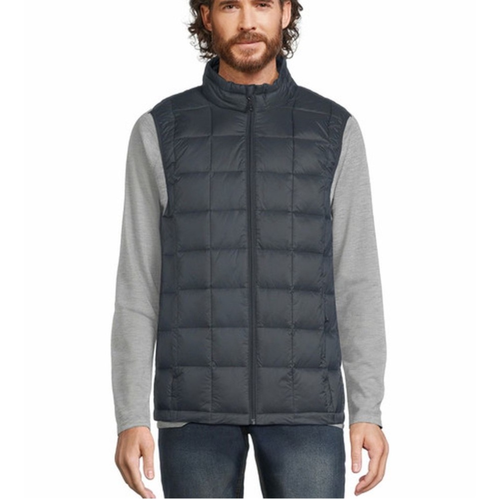Swiss Tech Men's Puffer Vest Color Sliver/blue